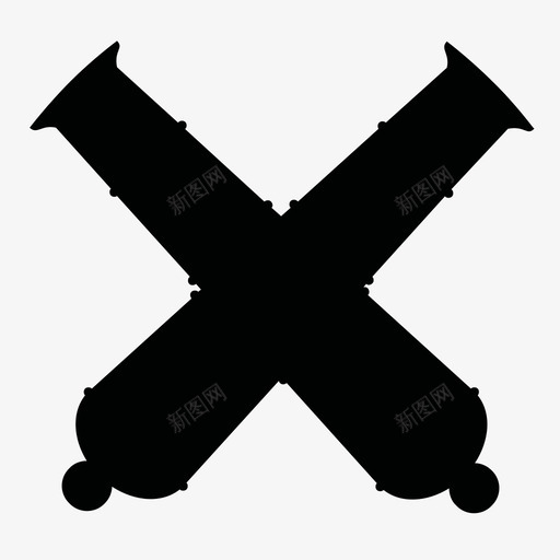 大炮海军老的图标svg_新图网 https://ixintu.com 两把枪 大炮 海军 海盗 老的