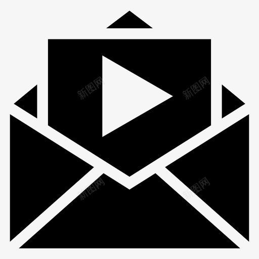 视频电子邮件信封信件图标svg_新图网 https://ixintu.com 信件 信封 打开 搜索引擎优化营销字形图标 消息 视频电子邮件