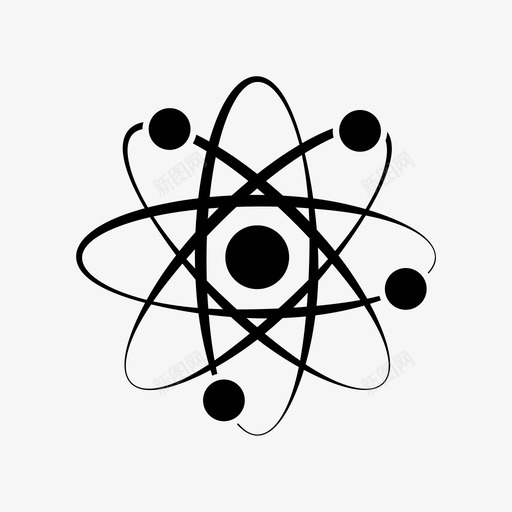 原子核反应图标svg_新图网 https://ixintu.com 原子 反应 核 科学