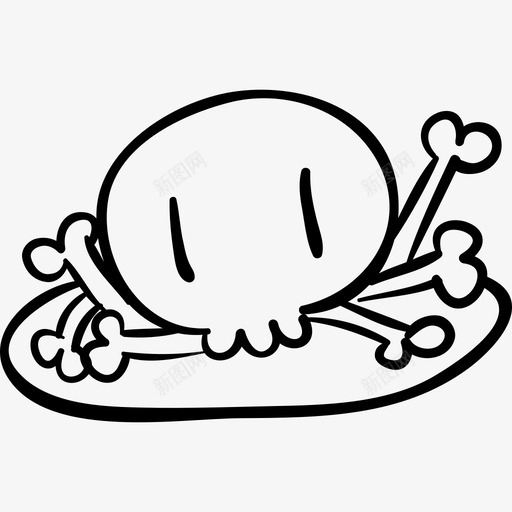 骨头堆万圣节万圣节手绘图标svg_新图网 https://ixintu.com 万圣节 万圣节手绘 骨头堆