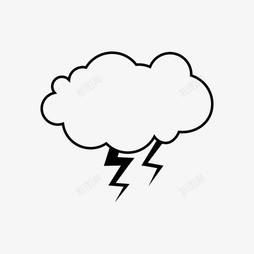 暴风云预报雷声图标svg_新图网 https://ixintu.com 天气 天气预报 暴风云 雷声 预报