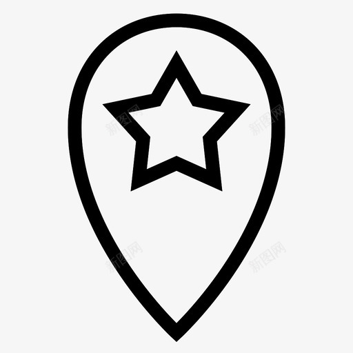 地图引脚位置标记图标svg_新图网 https://ixintu.com 位置 地图引脚 导航 搜索引擎优化营销线图标 星 标记