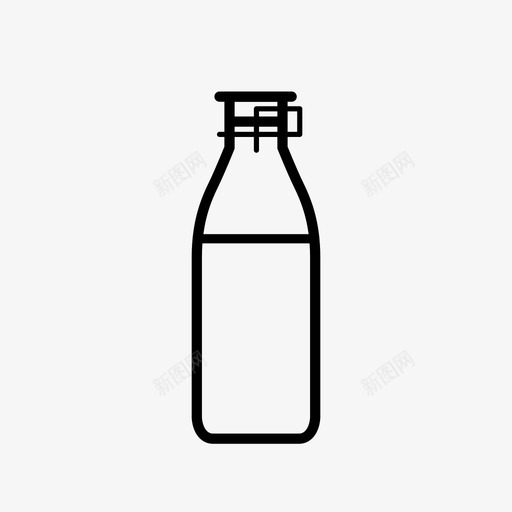 玻璃瓶牛奶食品饮料图标svg_新图网 https://ixintu.com 牛奶 玻璃瓶 食品饮料