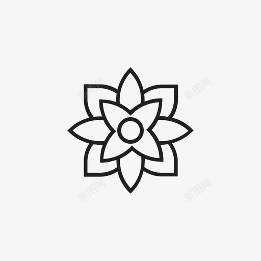 花小花曼陀罗图标svg_新图网 https://ixintu.com 小花 春天 曼陀罗 花 莲座