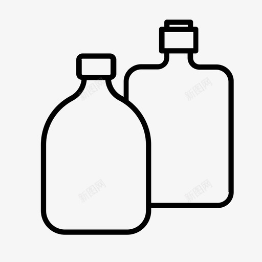 饮料瓶子波旁威士忌图标svg_新图网 https://ixintu.com 朗姆酒 波旁威士忌 海盗 瓶子 饮料