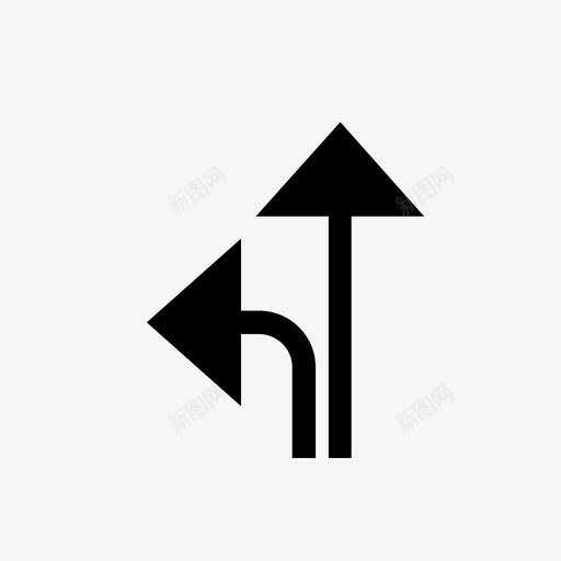 直行箭头交叉路口图标svg_新图网 https://ixintu.com 交叉路口 分叉路 导航 左转 标志导航实心样式 直行 箭头