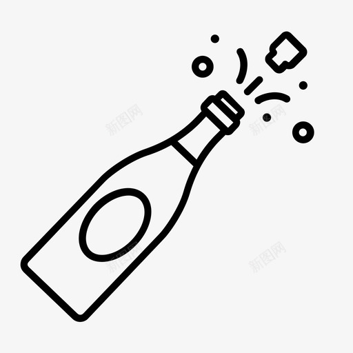 香槟酒瓶庆祝图标svg_新图网 https://ixintu.com 庆祝 聚会 酒瓶 饮料 香槟
