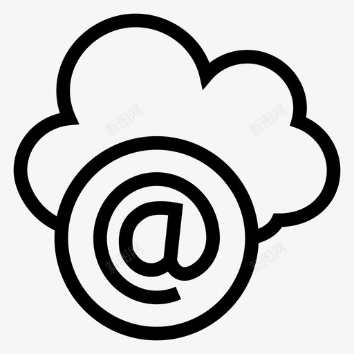电子邮件云信件消息图标svg_新图网 https://ixintu.com 云计算线图标 信件 天气 消息 电子邮件云