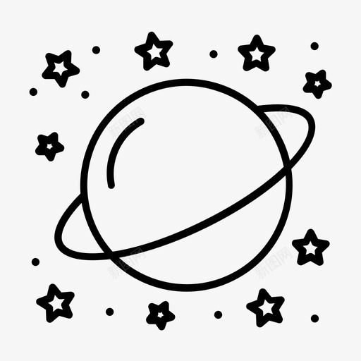 太空行星土星图标svg_新图网 https://ixintu.com 土星 太空 太空旅行 科幻小说 行星