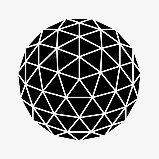 球体建筑球图标svg_新图网 https://ixintu.com 三角形 几何 建筑 测地线球体 测地线结构 球 球体