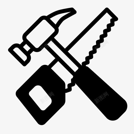 手工工具建筑锤子图标svg_新图网 https://ixintu.com 工具 建筑 手工工具 锤子 锯子