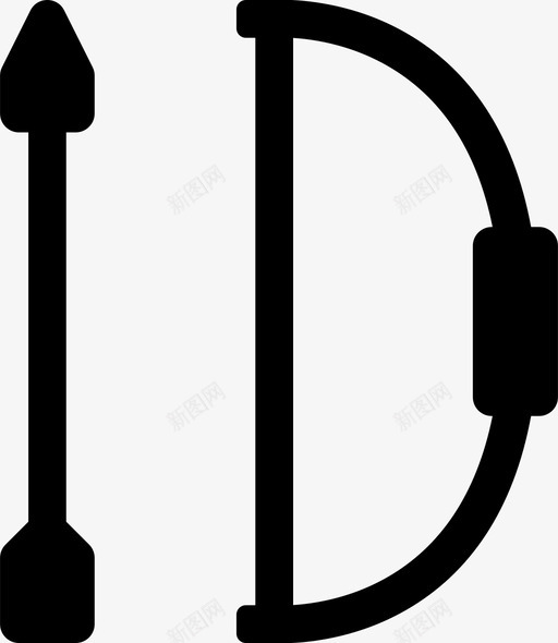 射箭箭弓图标svg_新图网 https://ixintu.com 冒险和游戏充满 射箭 弓 战争 武器 狩猎 箭
