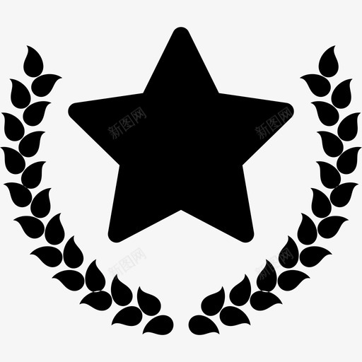 桂冠之星劳伦冠军图标svg_新图网 https://ixintu.com 冠军 劳伦 桂冠之星 花环