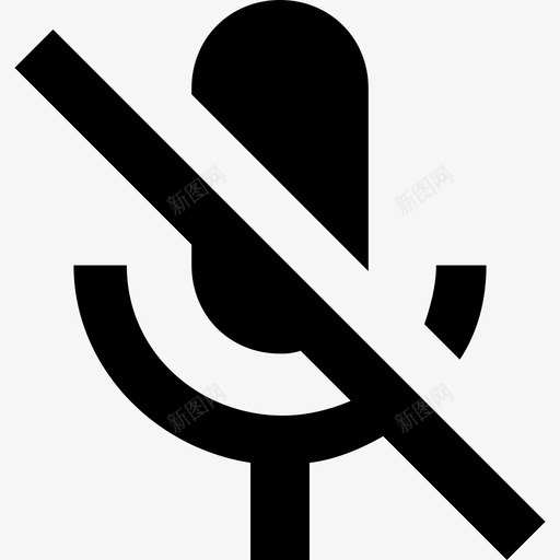 关闭麦克风按钮材料单色图标svg_新图网 https://ixintu.com 关闭麦克风按钮 单色 材料设计