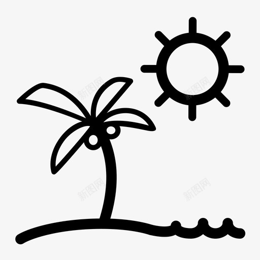 夏天炎热的夏天户外图标svg_新图网 https://ixintu.com 夏天 天气 度假 户外 旅行 炎热的夏天