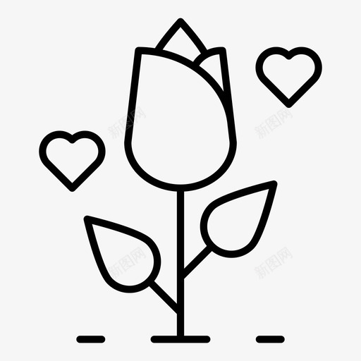花礼物爱图标svg_新图网 https://ixintu.com 爱 玫瑰 礼物 花 花pt2