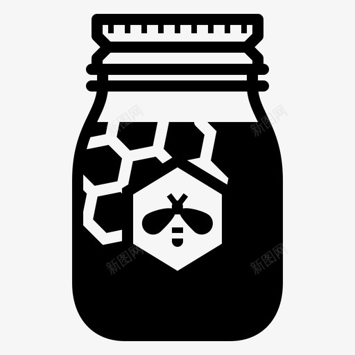 天然蜂蜜的玻璃养蜂健康图标svg_新图网 https://ixintu.com 健康 养蜂 天然蜂蜜的玻璃 罐子 花园里美味的养蜂雕文 蜂巢