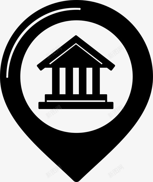 博物馆兴趣点地图图标svg_新图网 https://ixintu.com 兴趣点 兴趣点第一部分 博物馆 地图 大头针 点