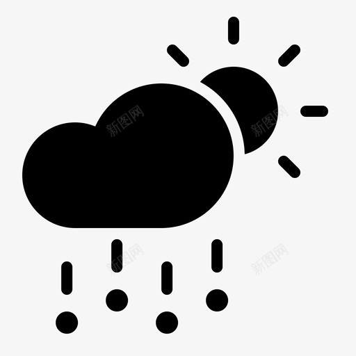 冰雹云天图标svg_新图网 https://ixintu.com 云 冰雹 天 天气象形文字 太阳 雨 预报