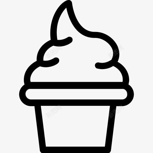 冰淇淋甜点食物图标svg_新图网 https://ixintu.com 冰淇淋 冰淇淋杯 甜品 甜点 食物 食物线图标