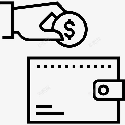 储蓄钱零用钱图标svg_新图网 https://ixintu.com 600个金融平面线图标 储蓄 钱 钱包 零用钱