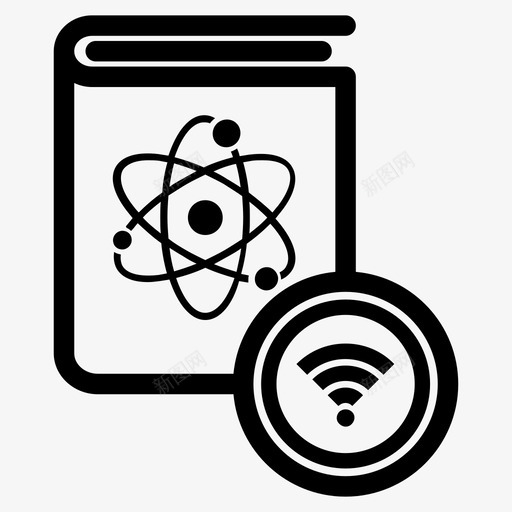 科学书籍无线发送原子电子书图标svg_新图网 https://ixintu.com sci书籍 wifi 原子 核能 物理 电子书 科学书籍无线发送
