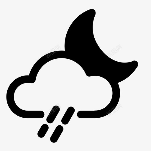 雨月黑暗薄雾图标svg_新图网 https://ixintu.com 天气 薄雾 雨月 黑暗
