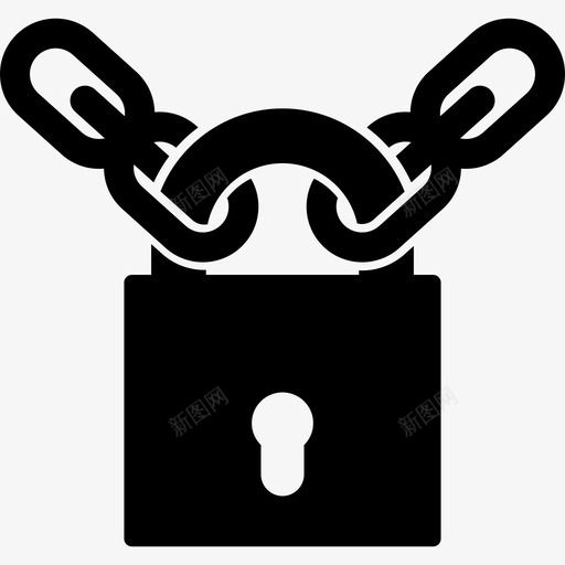 带锁链安全安全图标的挂锁svg_新图网 https://ixintu.com 安全 安全图标的挂锁 带锁链