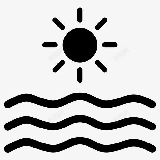 夏天海洋太阳图标svg_新图网 https://ixintu.com 夏天 太阳 海洋 海浪