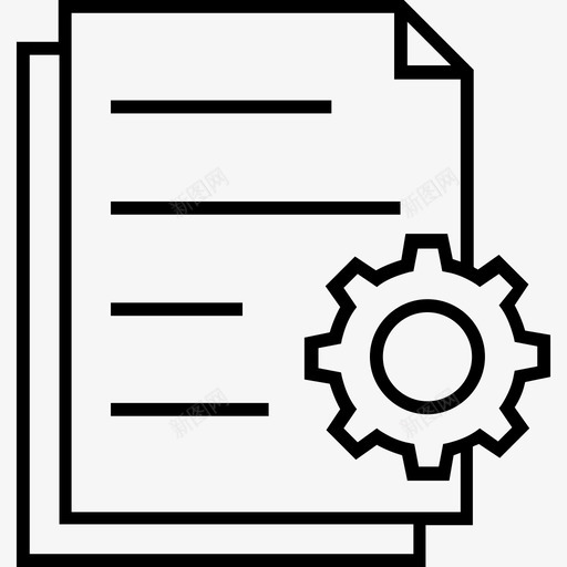 文件设置齿轮首选项图标svg_新图网 https://ixintu.com 600金融平面线图标 图纸 文件设置 首选项 齿轮