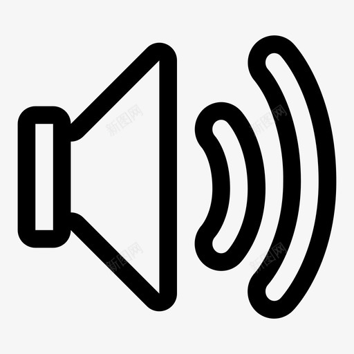 声音高音频音量大图标svg_新图网 https://ixintu.com 声音高 扬声器 用户界面圆形线条 音乐 音量大 音频