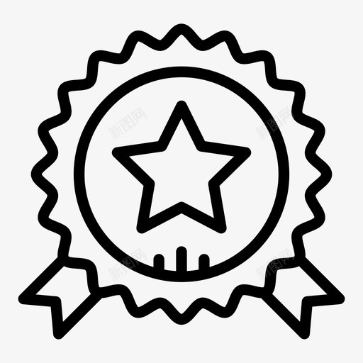 明星徽章奖章丝带徽章图标svg_新图网 https://ixintu.com 丝带徽章 奖章 徽章 明星徽章 获奖者徽章