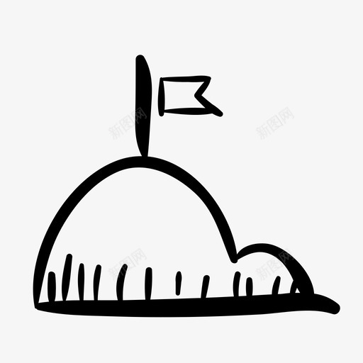 球门旗帜手绘图标svg_新图网 https://ixintu.com 山 手绘 旗帜 涂鸦 球门 顶