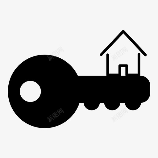 钥匙家房子图标svg_新图网 https://ixintu.com 安全 家 房子 钥匙