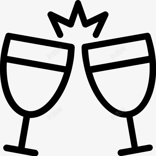 祝酒庆祝香槟酒杯图标svg_新图网 https://ixintu.com 干杯 庆祝 派对和庆祝线图标 祝酒 酒杯 香槟酒杯
