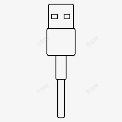 usb电缆线缆图标svg_新图网 https://ixintu.com a型 usb 电缆 电缆插头 端口 线缆