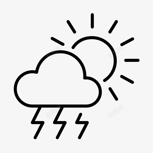 雷阵雨svg_新图网 https://ixintu.com 雷阵雨 天气