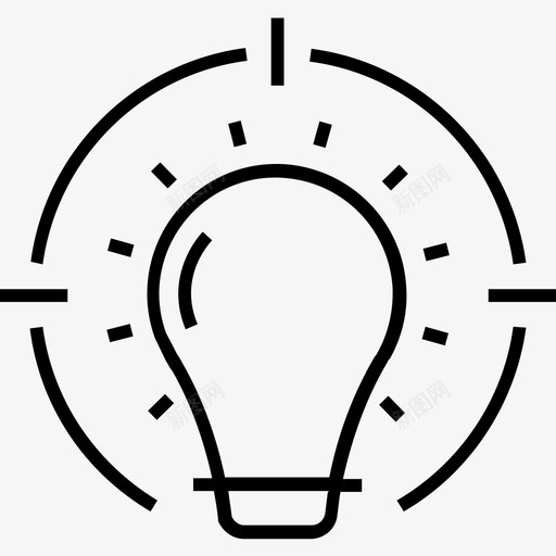 创意灯泡焦点图标svg_新图网 https://ixintu.com 600个金融平面线图标 创意 灯光 灯泡 焦点 照明