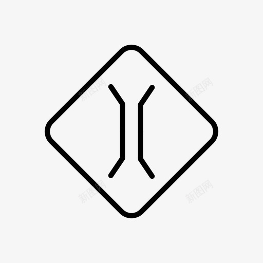 在桥上变窄在前面的桥上变窄路标图标svg_新图网 https://ixintu.com 交通 在前面的桥上变窄 在桥上变窄 路标