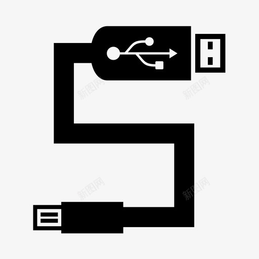 usb充电线弦图标svg_新图网 https://ixintu.com usb 充电线 弦