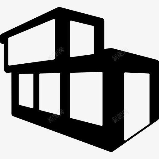 现代住宅建筑建筑4图标svg_新图网 https://ixintu.com 建筑 建筑4 现代住宅