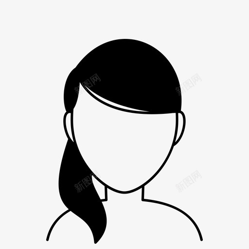 女人发型化身马尾辫图标svg_新图网 https://ixintu.com 化身 发型 女人发型 马尾辫