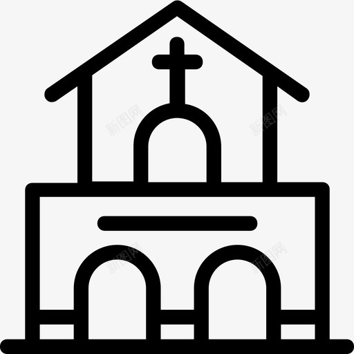 教堂修道院建筑图标svg_新图网 https://ixintu.com 修道院 寺庙 小教堂 建筑 教堂 爱情和婚礼线图标
