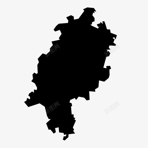 黑森德国地图图标svg_新图网 https://ixintu.com 地图 威斯巴登 州 德国 德国各州 黑森