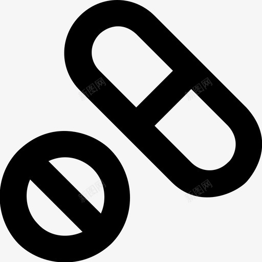 药丸胶囊药物图标svg_新图网 https://ixintu.com 科技线图标 胶囊 药丸 药物