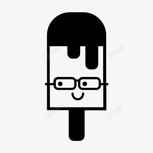 书呆子冰激凌棒冰激凌棒冰激凌图标svg_新图网 https://ixintu.com 书呆子冰激凌棒 冰棍 冰激凌 冰激凌棒 眼镜