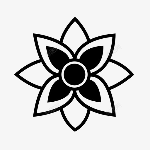 花叶花瓣图标svg_新图网 https://ixintu.com 叶 花 花瓣
