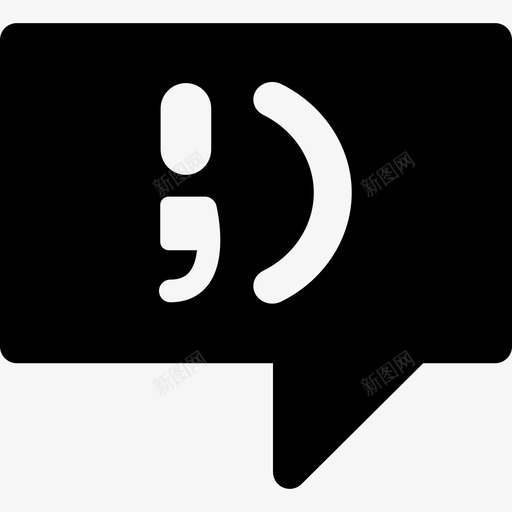 有眨眼的脸形状说话的气泡图标svg_新图网 https://ixintu.com 形状 有眨眼的脸 说话的气泡