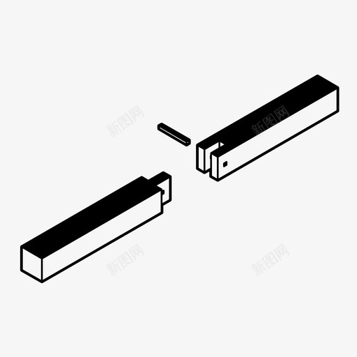 短榫接合木工连接图标svg_新图网 https://ixintu.com 木制品 木工 木接头 短榫接合 细木工 细部 连接