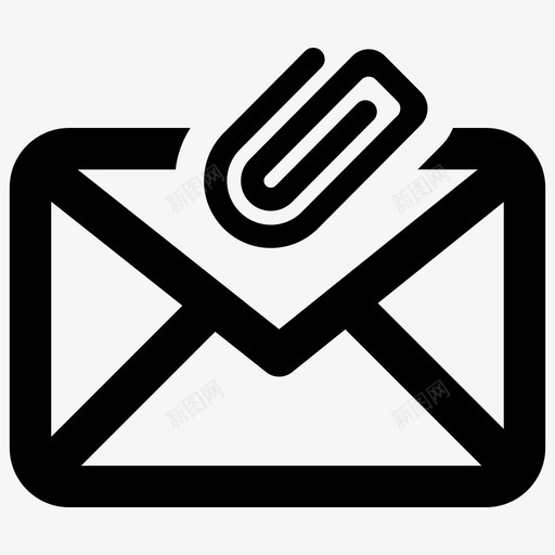 附件电子邮件信封图标svg_新图网 https://ixintu.com 信封 收件箱 电子邮件 附件